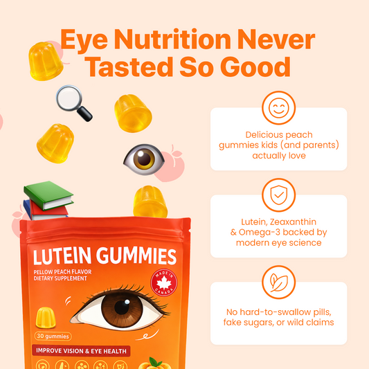BrightRoot Lutein Peach Gummies for Kids Eye Health