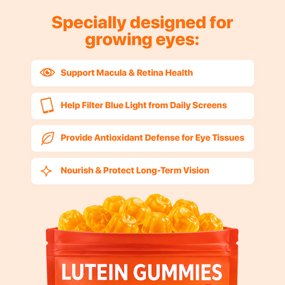 BrightRoot Lutein Peach Gummies for Kids Eye Health