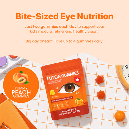 BrightRoot Lutein Peach Gummies for Kids Eye Health